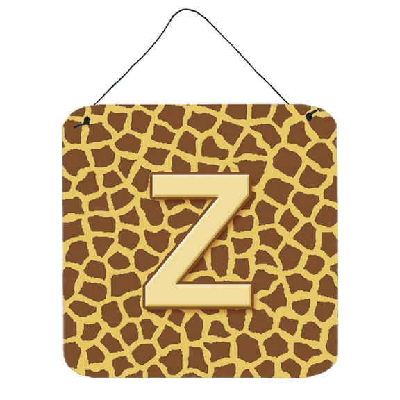 Letter Z Initial Monogram - Giraffe Wall or Door Hanging Prints