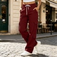 thumbnail image 2 of XAOFW Women Cargo Pants Casual Pocket Pants For Women Everyday Wear Breathable Relaxed Fit Work Trousers Trendy Bottom M, 2 of 5