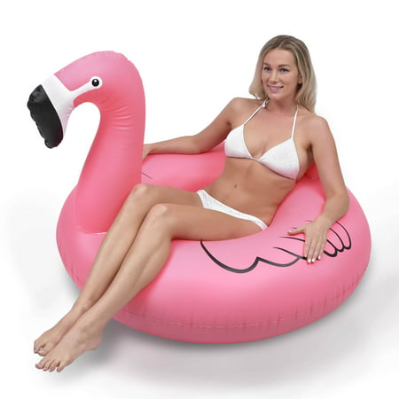 GoFloats Flamingo Party Tube Inflatable Swimming Pool Raft, Float In Style (for Adults and