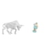 thumbnail image 1 of Figura Moderna De Resina De Un Toro Y Una Mujer En La Playa. Estatua Coleccionable Abstracta. Adorno Para La Entrada, Mesa, Escritorio, Estante, Oficina O Sala De Estar., 1 of 8
