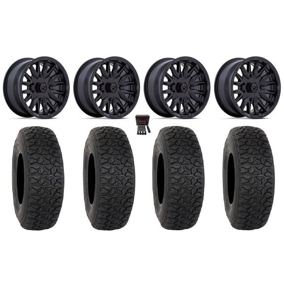 MSA Creed 15" Wheels Black 35" DX440 Tires Can-Am Maverick X3 / Honda Pioneer 1000 / Talon
