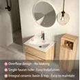 thumbnail image 5 of CITTANEO 24 Inch Bathroom Vanity with Ceramic Integral Top & Sink, 2 Soft-Closing Drawers and Invisible Handles, 5 of 6