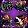 thumbnail image 4 of Colorful Letters Happy New Year Banner Fireworks Design New Year Display Starry Pattern Sparkling Effect Festive Backdrop for New Year Party Night Celebration Holiday Gathering, 4 of 9