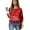 Deep Red, variant on Women's Casual Christmas Print Waffle Henley Shirt Long Sleeve Top Button Up V Neck Loose Knit Fall Winter Favorite Blouse,Wine,S