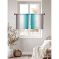 thumbnail image 2 of Turquoise Gray Ombre Sheer Curtains for Living Room Bedroom Farmhouse Teal Gradient Modern Art Sheer Curtains 45 Inch Long 2 Panels Set Light Filtering Curtain Window Treatments Drapes, 2 of 6