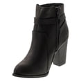thumbnail image 2 of Top Moda DEMO-6 Women's Buckle Chunky Stacked Heel Ankle Booties, 2 of 4