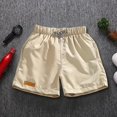 thumbnail image 3 of TNOBHG Versatile Shorts Summer Beach Casual Shorts Men Elastic Waist Drawstring Pockets Wide Leg Shorts Logo Print Solid Color Shorts, 3 of 8
