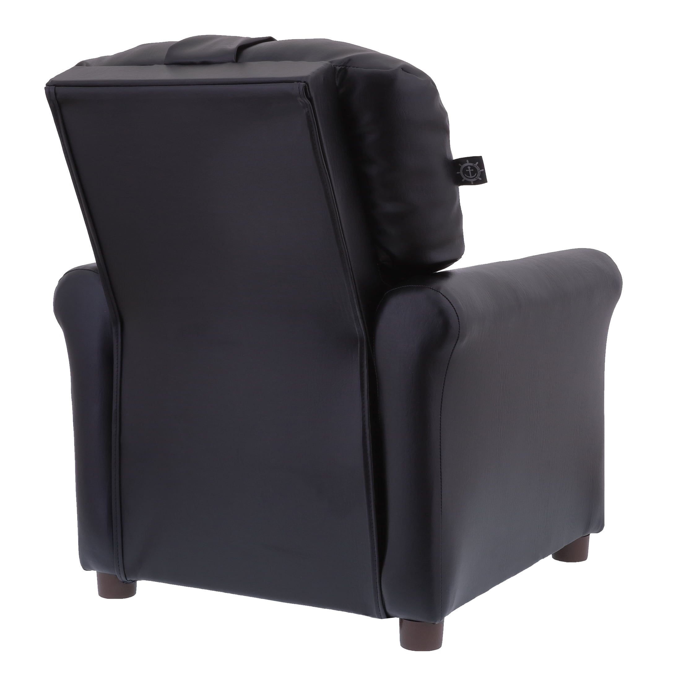 The Crew Furniture Traditional Kids Recliner Chair, Toddler Ages 1-5 Years, PU Faux Leather Black