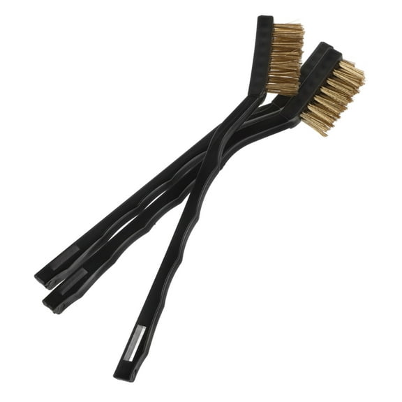 Supvox 3Pcs Golden Brass Brushes for Cleaning Rust and Dirt from Metal Stoves Grills and Bricks