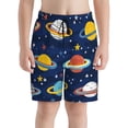 thumbnail image 2 of Cauagu Planets and Stars Print Swim Trunks for Men,Youth Boys Swim Shorts Compression Liner Beach Shorts Boys' Swimming Shorts 7-20 Years Bathing Suit-Large, 2 of 7