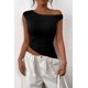 thumbnail image 3 of Remera PRETTYGARDEN Verano 2025 Hombro Descubierto Fruncida Negra Talle S, 3 of 8