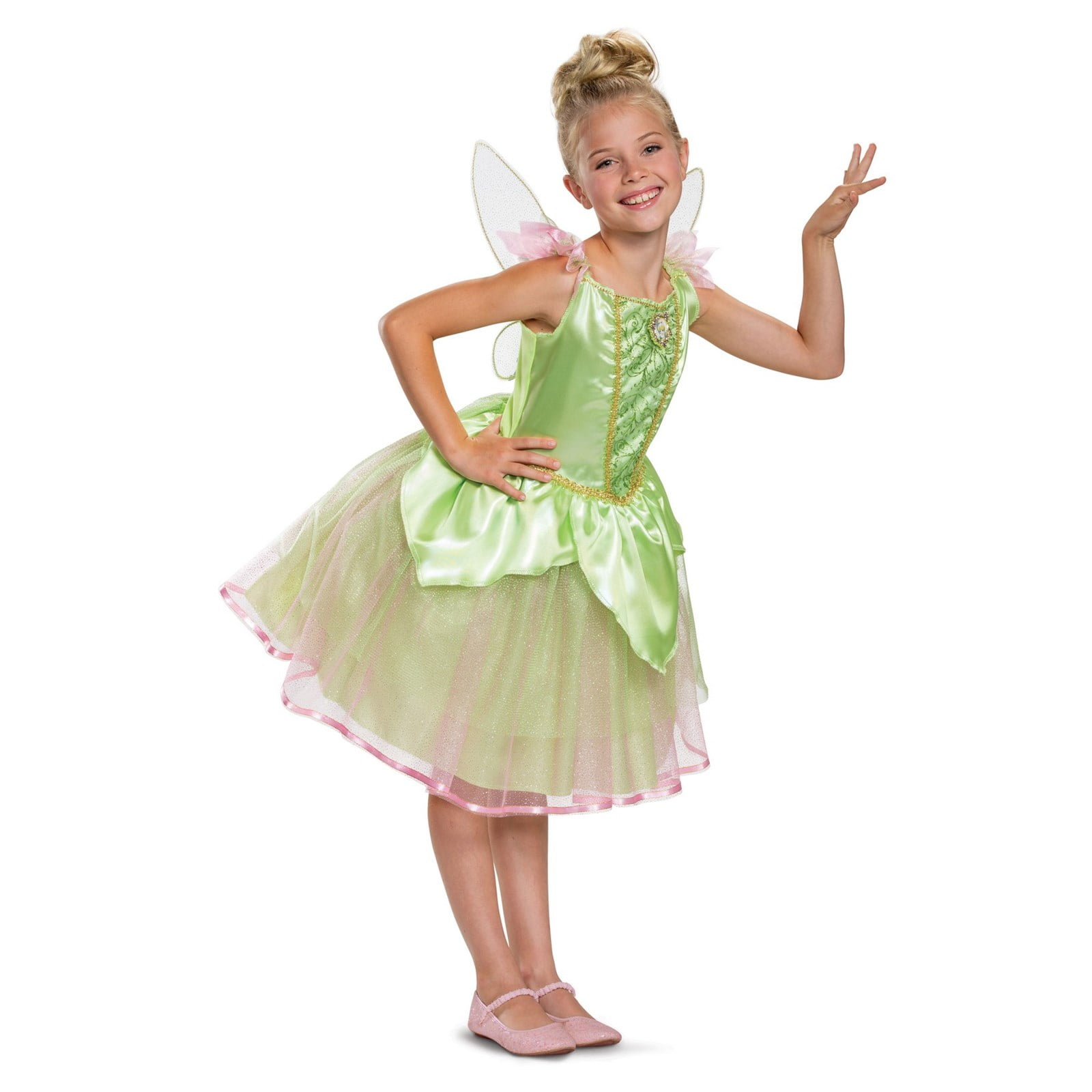 Girls Tinkerbell Disney Fairy Pixie Fancy Dress Kids Costume Book Week Outfit 