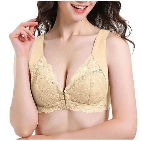 

Egmy Women Lace Patchwork Wire Free One-Piece Bra Everyday Underwear