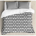 thumbnail image 1 of Trellis Duvet Cover Set Queen Size, Horizontally Composed Round Unfinished Shapes Simplistic and Classic Look, Decorative 3 Piece Bedding Set with 2 Pillow Shams, Charcoal Grey White, by Ambesonne, 1 of 3
