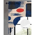thumbnail image 2 of Blue Red Color Block Swag Valances for Windows, Small Curtains Drapes, Modern Abstract Geometric Kitchen Window Curtains Over Sink Rod Pocket Window Treatment Valance for Bedroom/Bathroom 56"x36", 2 of 5