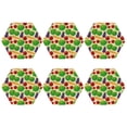 thumbnail image 2 of Pofeuu Vegetable Print Leather Coasters Set of 6, Round Cups Mugs Mat Pad for Home Kitchen Heat Resistant Drink Coasters,Hexagon, 2 of 7