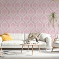 thumbnail image 2 of 1 Roll of Luxurious Light Pink Silvery Pattern Self-Adhesive Wallpaper - Waterproof, Removable, Peel and Stick Design for Easy Installation - Perfect for Living Room, Kitchen, Bedroom, Dormitory, and, 2 of 5