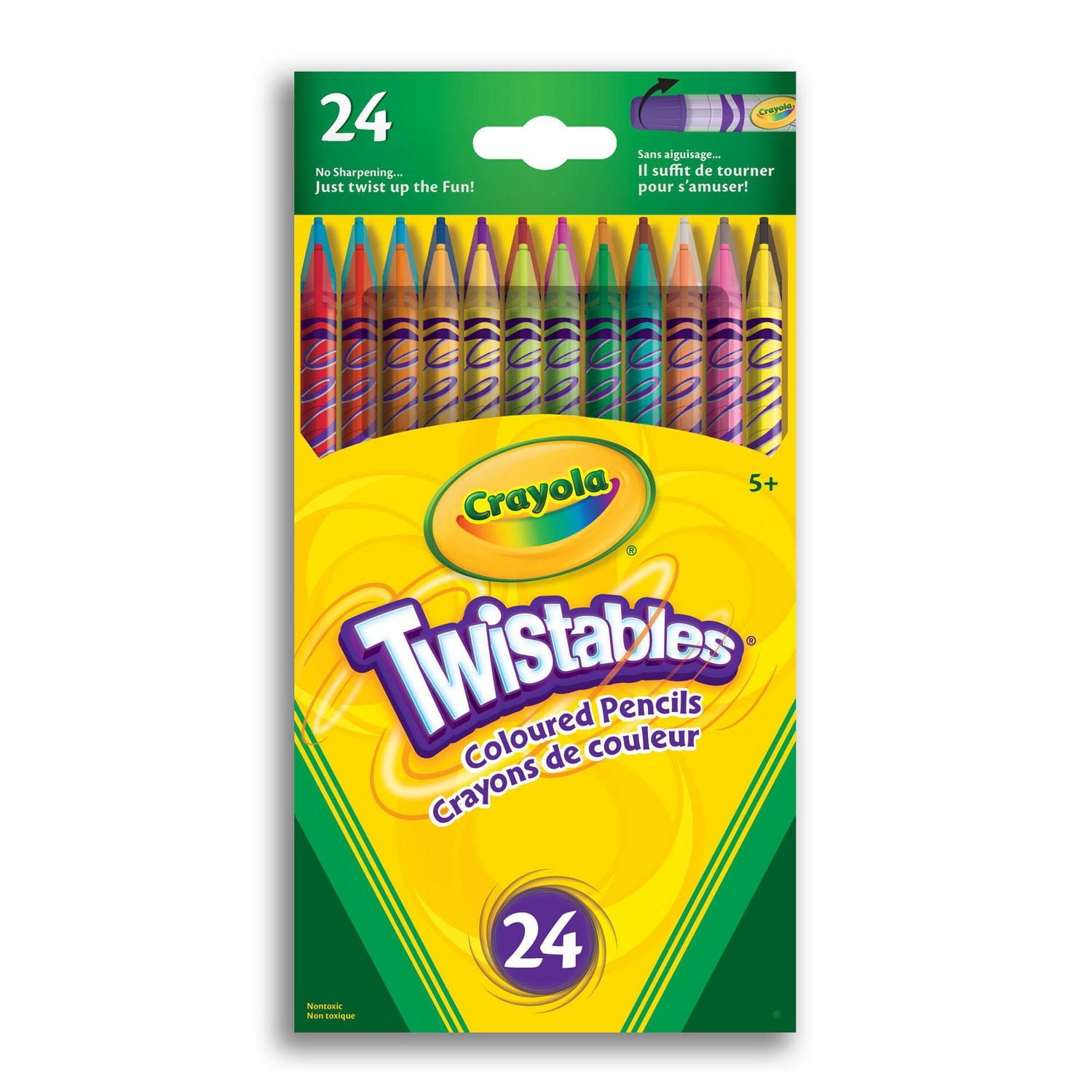 24 crayons de couleur effaçables Twistables 24 crayon de couleur Twistables