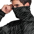 thumbnail image 5 of Havenx Upf 50+ Sun Protection Hooded Shirt for Men Texture Print Long Sleeve Hoodie with Mask Rapid Dry Hoodie Shirt Hiking Running Fishing Athletic Workout Clothing,Black L, 5 of 6