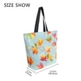 thumbnail image 4 of Open Top Canvas Tote Bag with Zipper Reusable Shopping Bag 13.5x15" Roomy Carryall Colorful Autumn Maple Leaves, 4 of 9