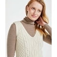 thumbnail image 2 of Ladies Aran V-Neck Natural Sweater Vest Size Medium Made By Aran Woollen Mills, 2 of 4