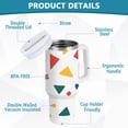 thumbnail image 2 of Yayeee 30oz Stainless Steel Tumbler with Straw and Handle Double-Wall Insulated Travel Water Bottle, Retro Shapes, 2 of 8