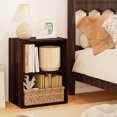 thumbnail image 3 of Topbuy 2-Tier Storage Night Stand Open Display Shelf MDF End Table Walnut, 3 of 9