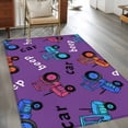 thumbnail image 3 of Cartoon Tractor Area Rug 4x6 Washable Rug Non Slip Cute Beep Car Digger Shovel Truck Purple Large Area Rug Indoor Floor Carpet for Entryway Bedroom Kitchen Living Room Home Office Dining Room Nursery, 3 of 8
