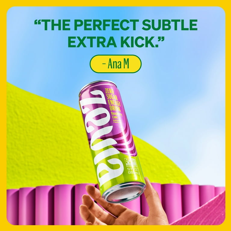 Zevia Zero Sugar, Pineapple Paradise Energy Drink, 12 Fl Oz (Pack