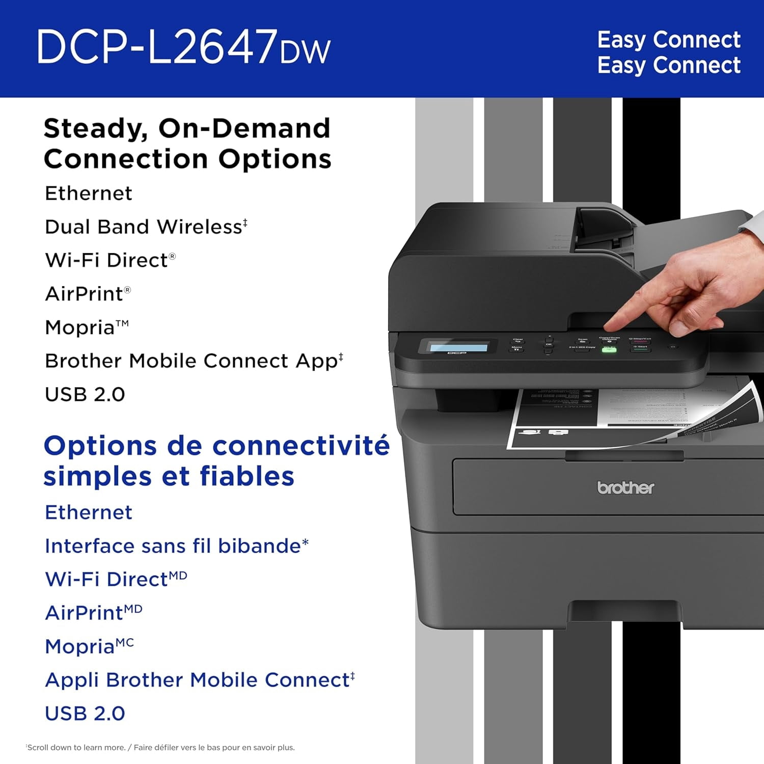 BROTHER DCP-L2647DW Wireless Monochrome All-in-One Laser Printer with Higher Yield Ink