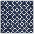 thumbnail image 6 of SAFAVIEH Dhurrie Ulysses Geometric Moroccan Wool Area Rug, Navy/Ivory, 7' x 7' Square, 6 of 9