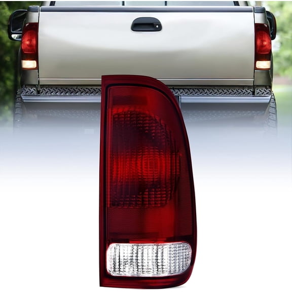 Nilight Taillight Assembly Compatible with 1997 1998 1999 2000 2001 2002 2003 2004 2005 2006 2007 Ford F150 Styleside F250 F350 F450 F550 Super Duty Dark Red Rear Lamp OE Style
