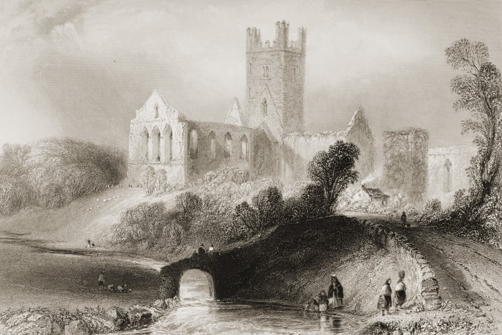 Jerpoint Abbey Thomastown County Kilkenny Ireland Drawn By WHBartlett Engraved By C Cousen From The Scenery And Antiquities Of Ireland By NPWillis And JStirling CoyneIllustrated From Drawings By WHBar