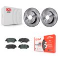 thumbnail image 1 of Transit Auto Rear Disc Brake Rotors and Semi-Metallic Pads Kit for Car Kia Rio Hyundai Accent K8S-102726, 1 of 11