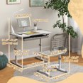 thumbnail image 3 of Qaba Kids Desk and Chair Set Height Adjustable Student Writing Desk, Grey, 3 of 10