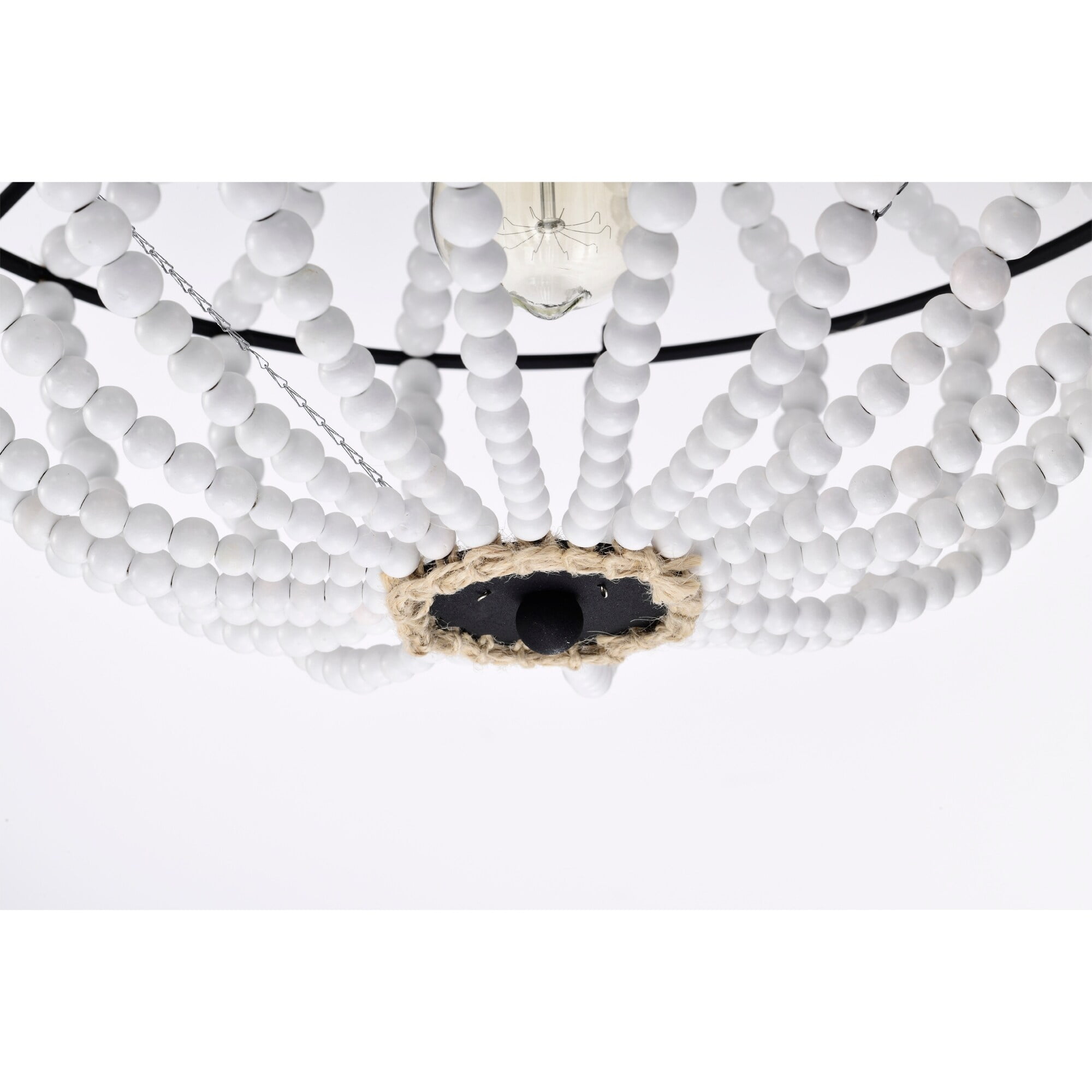 Roly 16 in. 1-Light Indoor White and Matte Black Finish Pendant with Light Kit