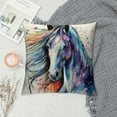 thumbnail image 2 of JEUXUS  Watercolor Horse Throw Pillow Cases Ink Painting Decorative Cushion Cover Home Decor Square, 2 of 5
