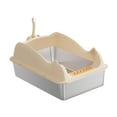 thumbnail image 3 of Caja de arena abierta, bandeja de arena para mascotas, suministros para mascotas, bandeja de arena para gatos, bandeja de arena para gatos pequeños y Caqui, 3 of 8