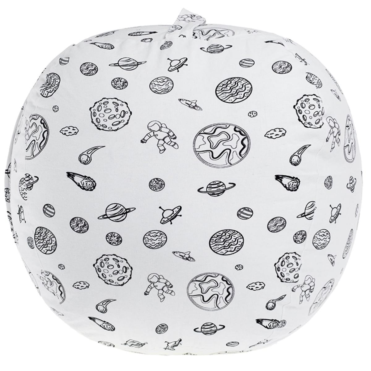 Stuffed Animal Storage Bean Bag Cover 23 For Kids Room Diy Bean Bag Chair Covers Only White Outer Space Galaxy And Cartoon Planets Pattern