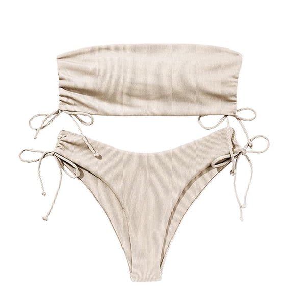 kamemir Bathing Suit for Women Women's Split Swimsuit Pure Swimsuit with Shorts and Tight Sexy Temperament Women's Swim Shorts and Top Beach Bikini(White,XL)