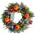 thumbnail image 2 of Corona de calabazas blancas, ranúnculo, hermosa decoración clásica de otoño para puerta de entrada de casa de campo, decoración de otoño para el hogar, Acción de Gracias, 2 of 5
