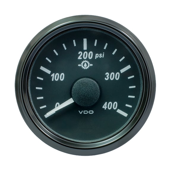 Vdo A2C3833500030 Singleviu 52mm [2-1/16"] Oil Pressure Gauge - 400 Psi - 0-180 Ohm