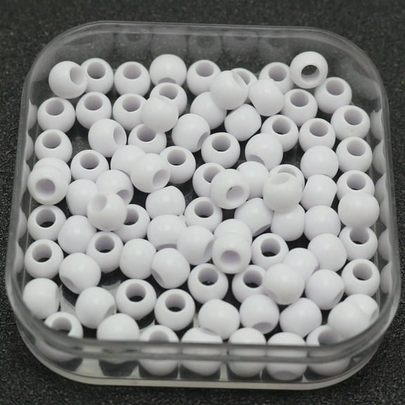 U8MO 2500 White Color Acrylic Round Pony Beads 6X4mm for Kids Craft Kandi Bracelet