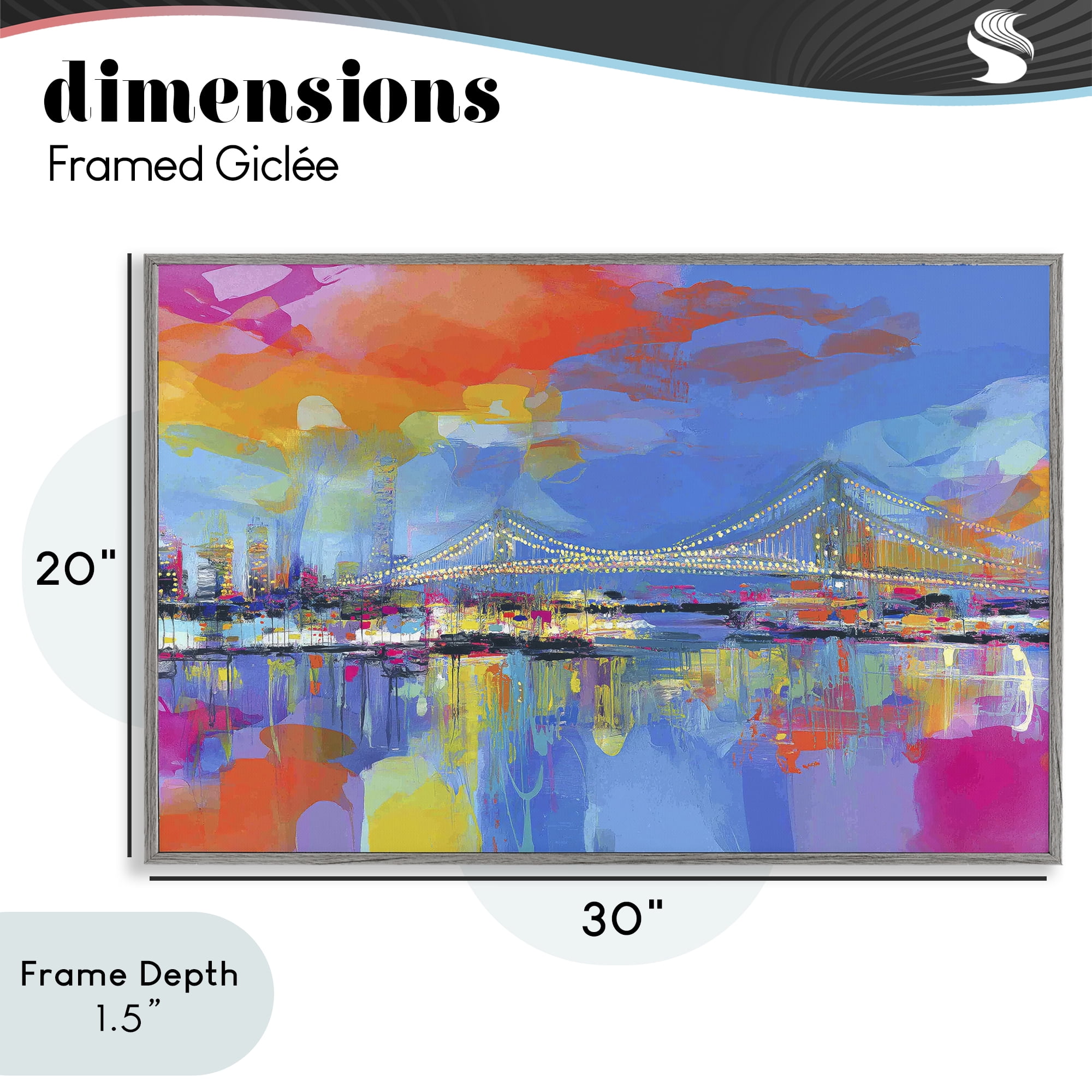 Stupell Industries Bay Bridge Aglow at Sunrise Gray Framed Giclee Art, design by Chromatic Storm Studio