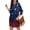 Sky Blue, variant on Women's Casual Dress Long Sleeve Round Neck Snowflake Print with Pocket Winter Theme Loose Fit Midi Dress for Spring Fall,Black,L
