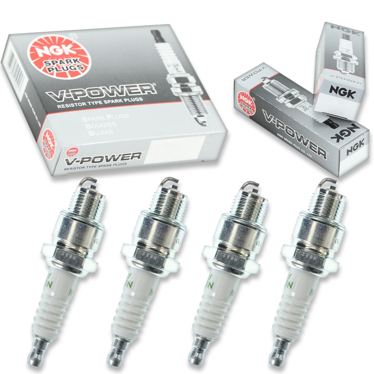 4 pc NGK 4495 V-Power Spark Plugs for 33-816837B 2 33-816837Q 4121 Ignition Wire Secondary