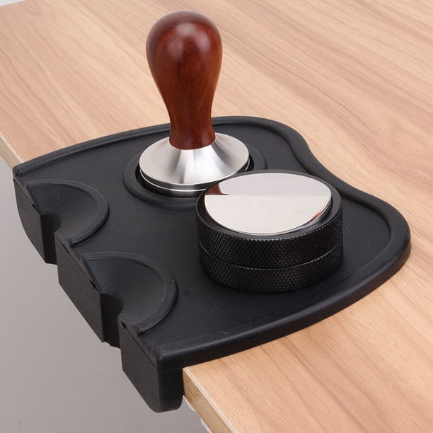 Espresso Coffee Tampers Silicone Mat Fluted Coffee Tampering Corner Mat Pad Anti-skid Food Safe Rubber Coffeeware Tamping MatS 14x12.5x0.6cmGERMANY He Qiyong unisex