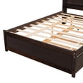 thumbnail image 5 of Miniyam Wood Full Size Bed Frame with Trundle & Bookcase Headboard for Kids and Teens, Espresso, 5 of 8