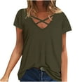 thumbnail image 1 of Timegard Hauts à Manches Courtes pour Femmes Col en V Croisé devant T-Shirt Été Décontracté Ample Blouse, 1 of 6