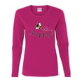 thumbnail image 2 of Wild Bobby, Bee Happy Motivational Inspirational Teachers, Pop Culture, Women Graphic Long Sleeve Tee, Fuschia, Large, 2 of 4